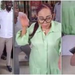 Man Lies On The Floor After Seeing Lordina Mahama Photo Source: One Stop Blog Africa