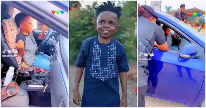 Don Little: Ghanaian Actor Gets Stopped By Friendly Police On The Road Photo Source: Don Little (Facebook) shasha.6b (TikTok)