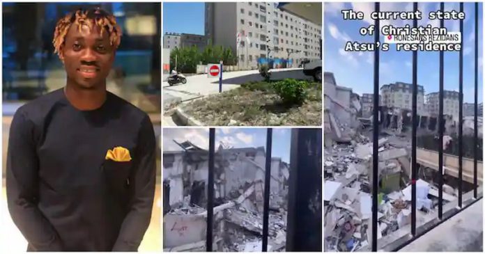 Before and after screenshots of Christian Atsu's residence in Turkey. Photo Source: @emmaadugyamfi