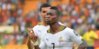 Ghana ,s Christian Atsu during the 2015 Orange Africa Cup of Nations Quart Final soccer match,Ghana d'Ivoire Vs Ghinea at Malabo stadium in Malabo Equatorial Guinea on Fevrier 01 2015. Photo by Christian Liewig (Photo by liewig christian/Corbis via Getty Images)