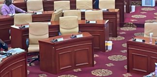 Haruna Iddrisu. The empty seats in parliament