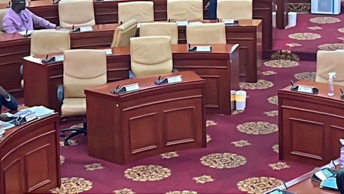 Haruna Iddrisu. The empty seats in parliament