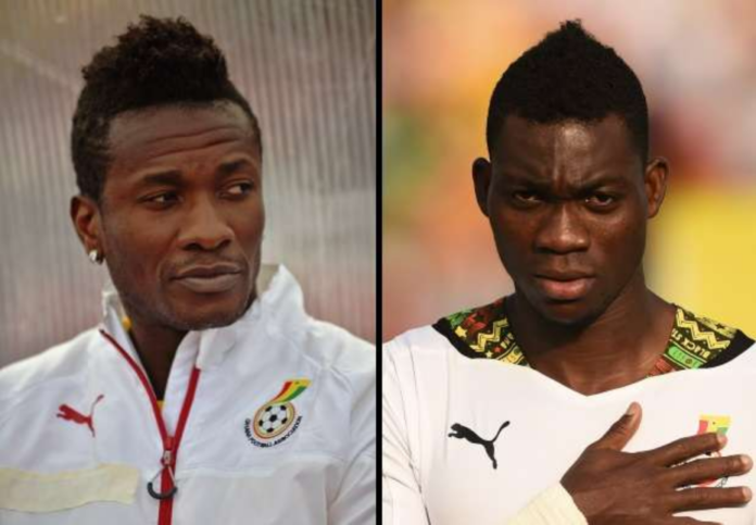 Asamoah Gyan [L] and Christian Atsu [R]