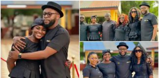 Kalybos, Roselyn Ngissah, and others mourn with Ahuofe Patri at late mom's 1-week celebration. Photo Source: @kalybos1