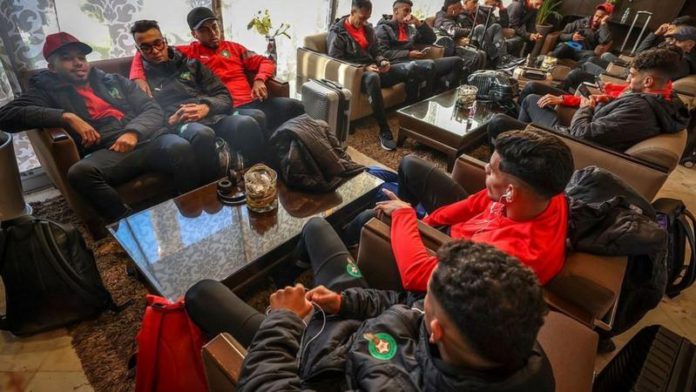 Morocco players spent hours waiting at Rabat Airport hoping for last-minute permission to fly but were eventually disappointed