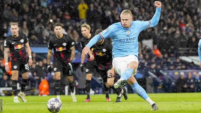 Erling Haaland is the third player to score five goals in a single Champions League game after Luiz Adriano in October 2014 (Shakhtar Donetsk vs BATE Borisov) and Lionel Messi in March 2012 (Barcelona v Bayer Leverkusen)