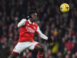 Nketiah limped off in his side's 4-0 win over Everton in March and has not appeared since