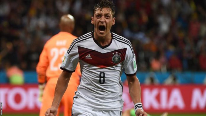 Mesut Ozil made the first of his 92 appearances for Germany in 2009