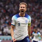 AL KHOR, QATAR - DECEMBER 10: Harry Kane of England celebrates after scoring the team's first goal via a penalty during the FIFA World Cup Qatar 2022 quarter final match between England and France at Al Bayt Stadium on December 10, 2022 in Al Khor, Qatar. Image credit: Getty Images