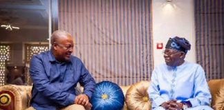 John Mahama and Nigeria's president-elect Bola Ahmed Tinubu