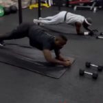 Sarkodie and former UT Bank boss, Prince Kofi Amoabeng spotted in the gym together
