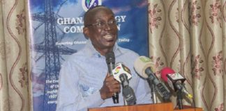 • Kofi Agyarko, Director of Renewable Energy and Energy Efficiency of Energy Commission, addressing stakeholders in Accra. Picture: ERNEST KODZI