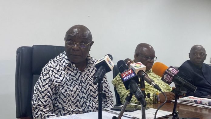Former speaker of Parliament, Edward Doe Adjaho is chairman of the vetting committee, he announced the positions on the ballots to the media.