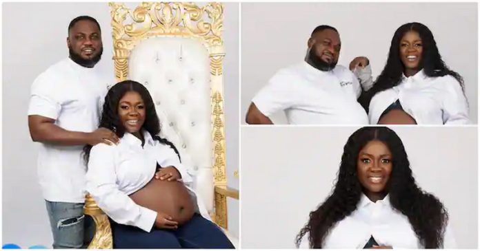 Ghanaian actress Tracey Boakye and her husband look lovely in white outfits. source: tracey_boakye