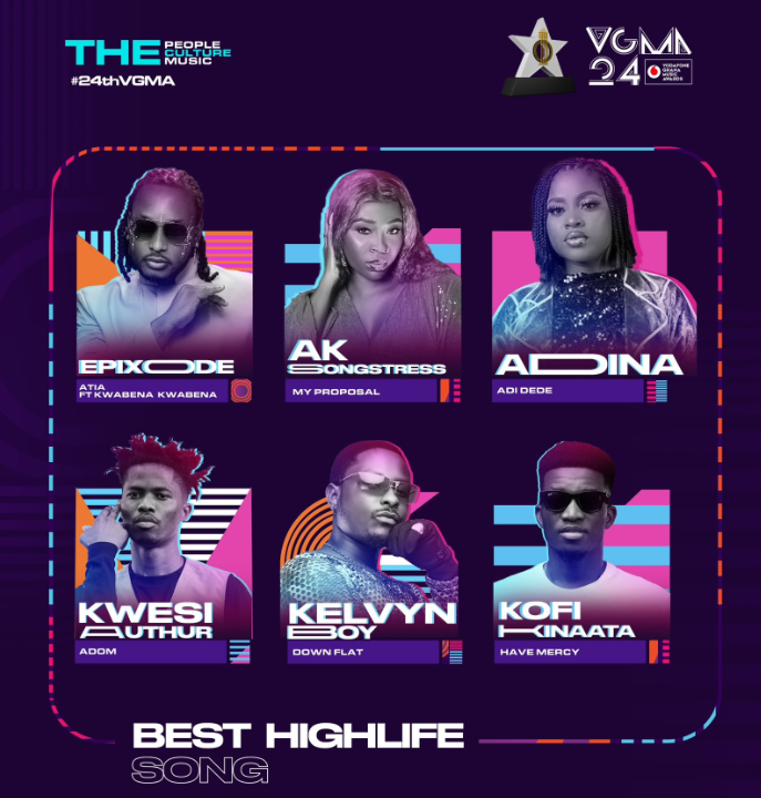 VGMA Nominees, compiled by Adomonline.com