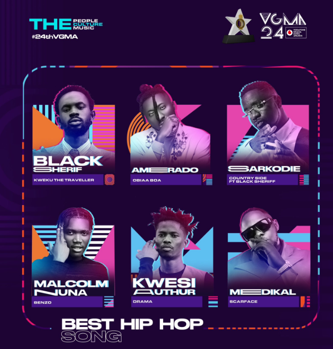 VGMA Nominees, compiled by Adomonline.com