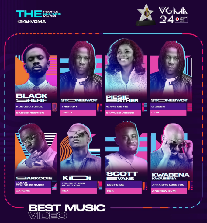 VGMA Nominees, compiled by Adomonline.com