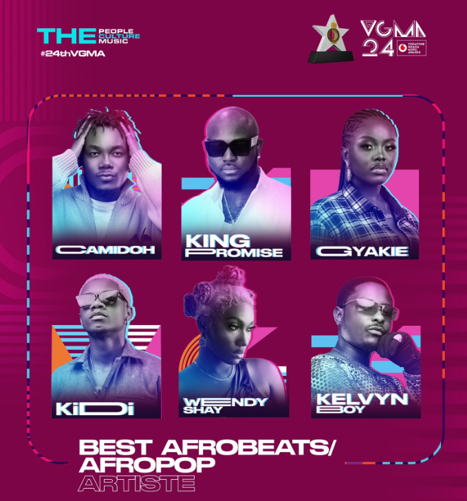 VGMA Nominees, compiled by Adomonline.com