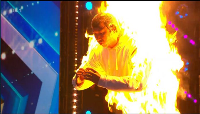 The final act on Sunday night caught a lot of heat after a man set himself on fire (Image: ITV)