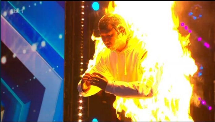 The final act on Sunday night caught a lot of heat after a man set himself on fire (Image: ITV) The final act on Sunday night caught a lot of heat after a man set himself on fire (Image: ITV)