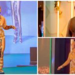 Ghana Kente: Model Rocks Lovely Modern Dipo Dress At The International Women's Conference in Dubai Photo credit: Instagram / @goba_kente