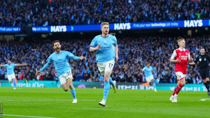Kevin de Bruyne scored his 27th Premier League goal from outside the box since joining Man City in August 2015 - five more than any other player during that time