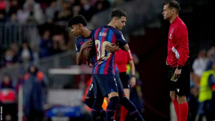 Fifteen-year-old Lamine Yamal made history when he replaced Gavi for Barcelona