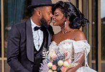 Kalybos (L) and Ahuofe Patri (R) posing for a make-believe wedding