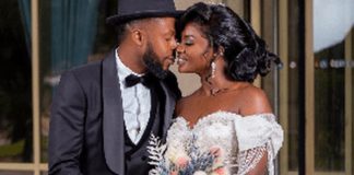 Kalybos (L) and Ahuofe Patri (R) posing for a make-believe wedding