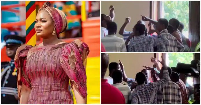 Samira Bawumia at the University Of Ghana for the Samira Bawumia Literature Prize. Photo source: @pulseghana @sbawumia