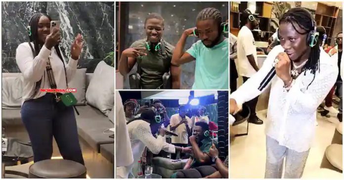 Stonebwoy thrills guests to unreleased songs on his 5th Dimension album. Photo Source: @nkonkonsa @blacvolta