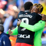 Inaki celebrates with youngster brother, Nico Williams