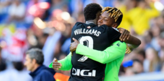 Inaki celebrates with youngster brother, Nico Williams