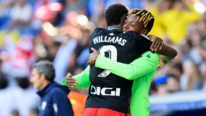 Inaki celebrates with youngster brother, Nico Williams