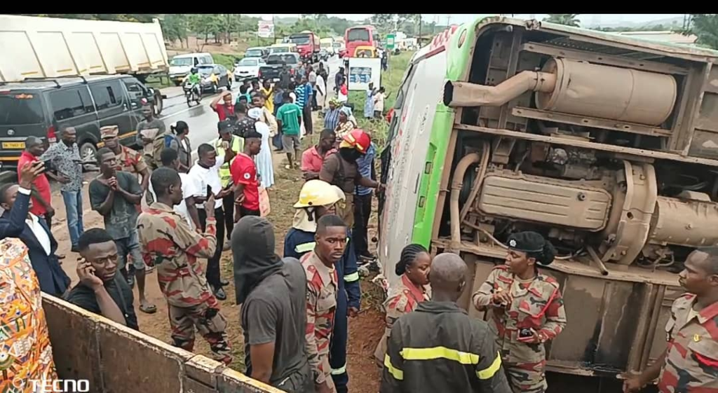 Bus transporting SHS students crashes on Kasoa-Cape Coast highway