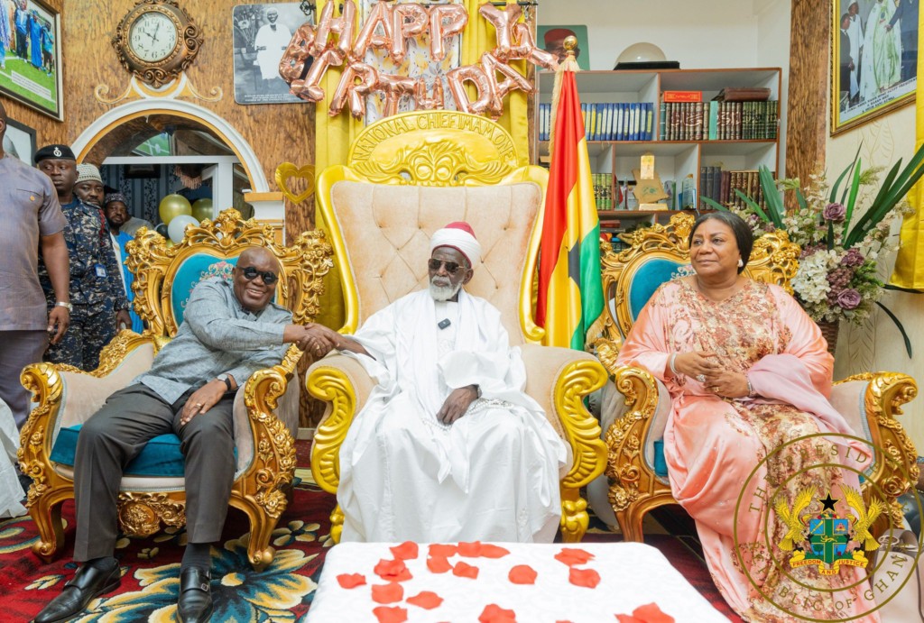 Akufo-Addo and wife, Rebecca, visit Chief Imam as he turns 104