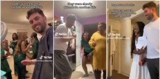 She took her Irish boyfriend home. Photo Credit: @kosinfinityandbeyond Read more: https://yen.com.gh/entertainment/celebrities/232673-cute-oyinbo-man-feels-home-nigerian-girlfriend-takes-mum-lovely-video/