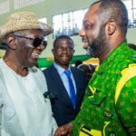 Former President Kufuor in a chat with Dr. Matthew Opoku Prempeh