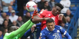 Taiwo Awoniyi beat the recalled Edouard Mendy to Renan Lodi’s cross for his first-half goal