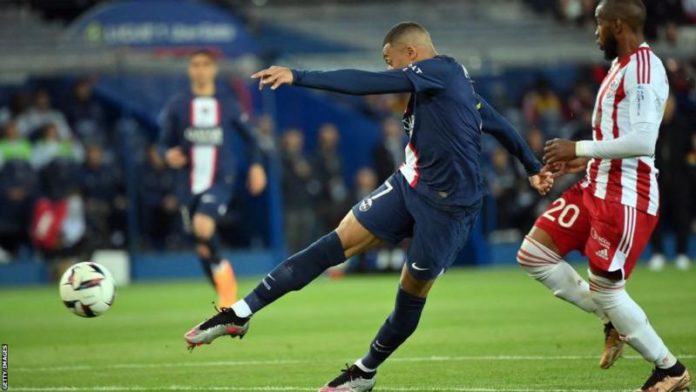 Kylian Mbappe has reached 25 goals in Ligue 1 for the fourth time and becomes the second Frenchman to achieve this post World War Two after Thadee Cisowski Kylian Mbappe has reached 25 goals in Ligue 1 for the fourth time and becomes the second Frenchman to achieve this post World War Two after Thadee Cisowski