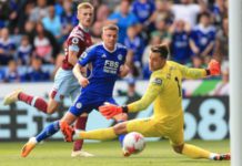 Harvey Barnes scored his 13th goal of the season for Leicester