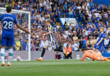 Anthony Gordon opened the scoring in the first half for Newcastle