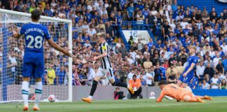 Anthony Gordon opened the scoring in the first half for Newcastle