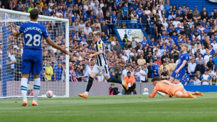 Anthony Gordon opened the scoring in the first half for Newcastle