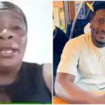 Asamoah Gyan (Right) Old lady who wishes to meet him one day (Left). Image Credit: @asamoah_gyan3
