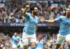 Ilkay Gundogan celebrates during the Premier League match between Manchester City and Leeds United at the Etihad Stadium in Manchester, England, on May 6, 2023. Image credit: Getty Images