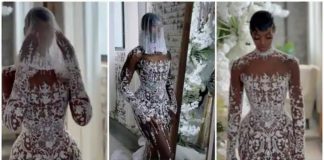 Photos of the wedding dress Credit: @alonuko_bridal