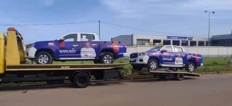 Bawumia-branded campaign trucks