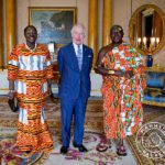 King Charles III sandwiched by Otumfuo and Lady Julia