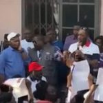 NAPO, with the microphone, addressing residents of Kumawu